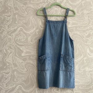 jean overall dress with pockets